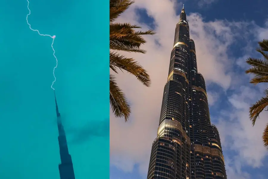 burj khalifa lightning