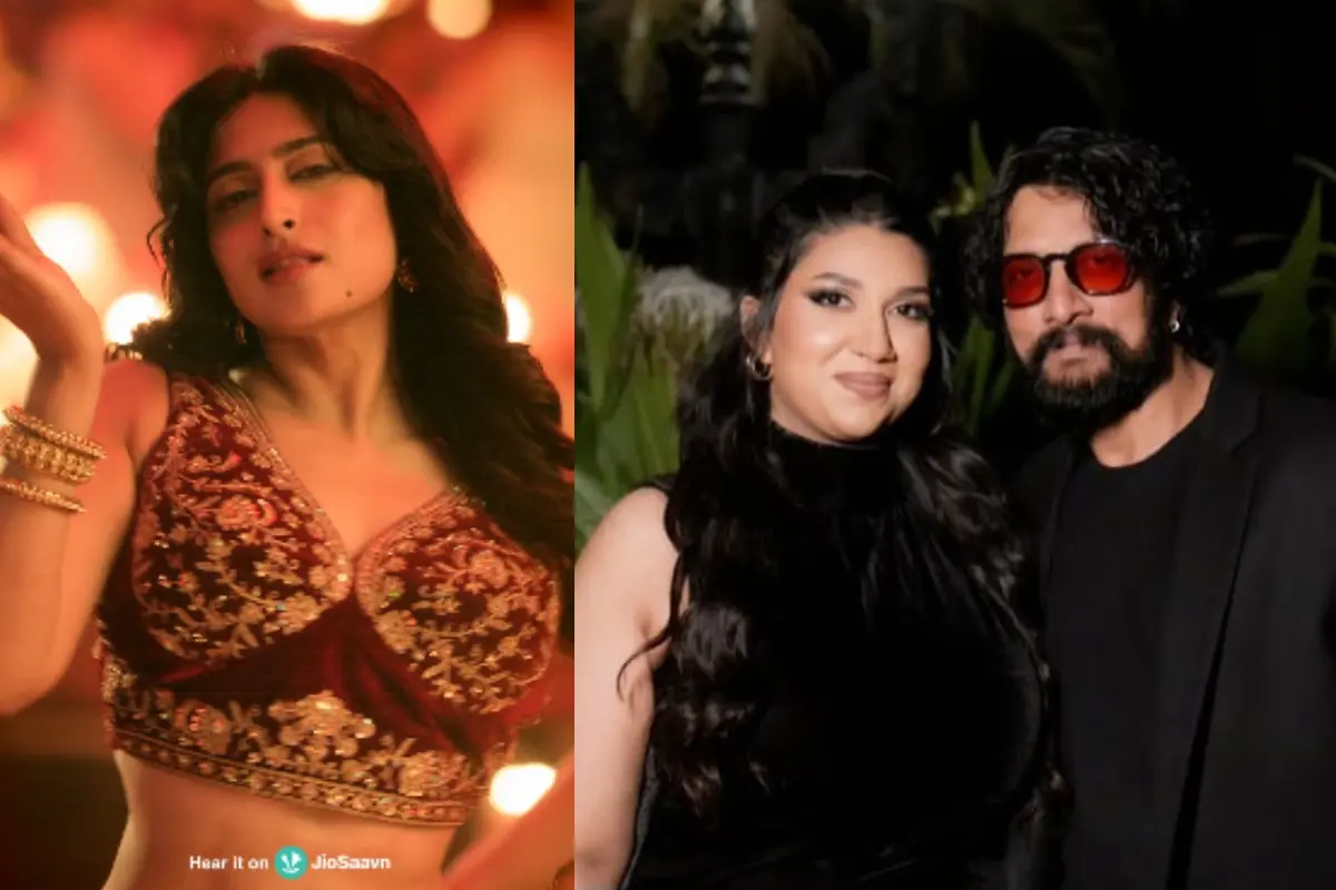 നിഷ്വിക നായിഡു ഗാനരംഗത്തില്, സാന്വി സുദീപും കിച്ച സുദീപും | Photo: Screen grab/ YouTube: Saregama Kannada, Special Arrangement