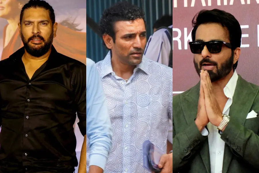 Yuvraj Singh, Robin Uthappa and Sonu Sood