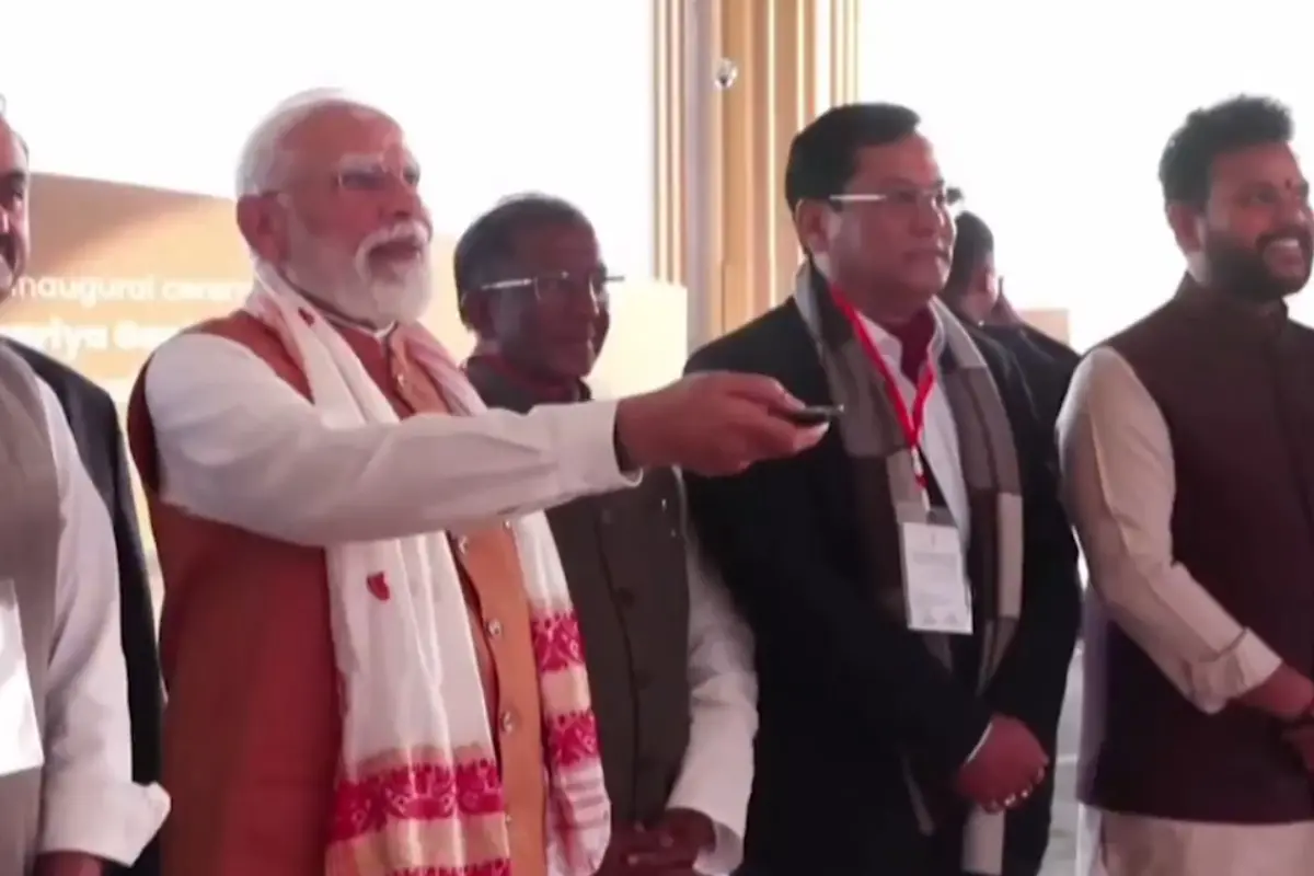 Screen grab: PM Modi inaugurating the new terminal building of Lokapriya Gopinath Bardoloi International Airport in Assam's Guwahati | PTI