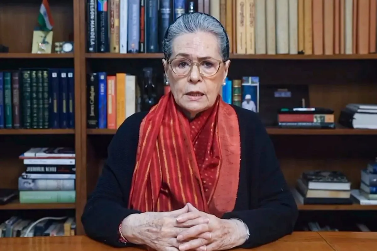 In this screenshot image from a video posted on Dec. 20, 2025, Congress leader Sonia Gandhi delivers a video message (Photo: PTI)