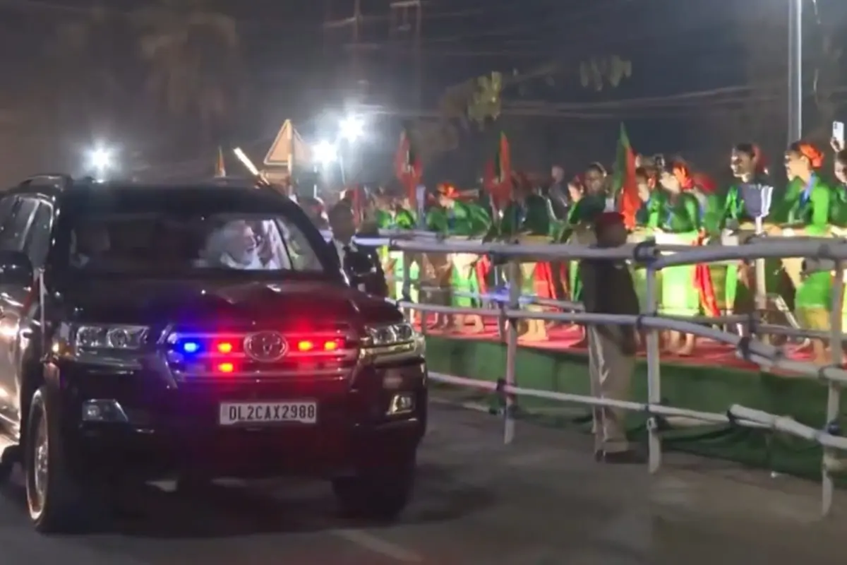 PM Modi leads mega roadshow in Guwahati | Photo: Screen grab X/IANS