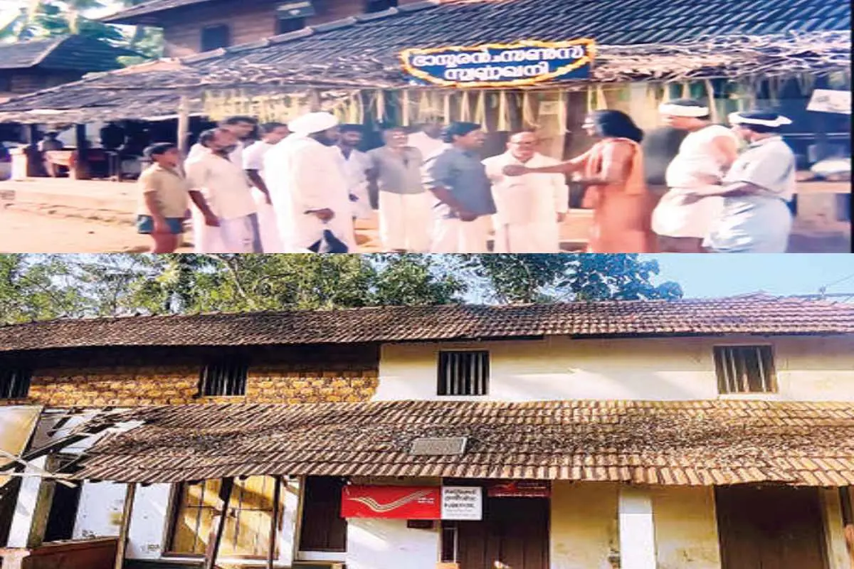 പൊന്‍മുട്ടയിടുന്ന താറാവ് ചലച്ചിത്രത്തിന്റെ ചിത്രീകരണത്തിനിടെ (ഫയല്‍ ചിത്രം, മുകളില്‍) ചിത്രത്തിന്റെ പ്രധാന ലൊക്കേഷനായ തണ്ണീര്‍ക്കോട്ടെ പഴയ ഇരുനിലക്കെട്ടിടം(താഴെ)