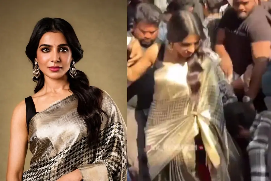 Actress Samantha Ruth Prabhu faced a mob of fans in Hyderabad