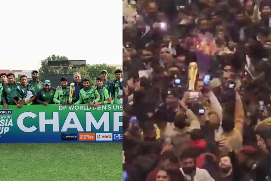ജയിച്ചത് U19 ഏഷ്യാ കപ്പ്; പുഷ്പവൃഷ്ടി, വിക്ടറി പരേഡ്, കേക്ക് മുറി, പാകിസ്താനിൽ ലോകകപ്പ് ജയിച്ച ആഘോഷം