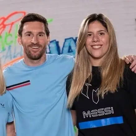 Lionel Messi, with his sister Maria Sol Messi pictured together before her recent accident in Miami that forced her to postpone her January wedding. Photo: X