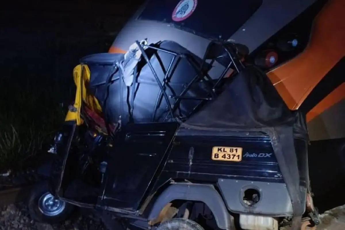 The autorickshaw that met with accident in Varkala