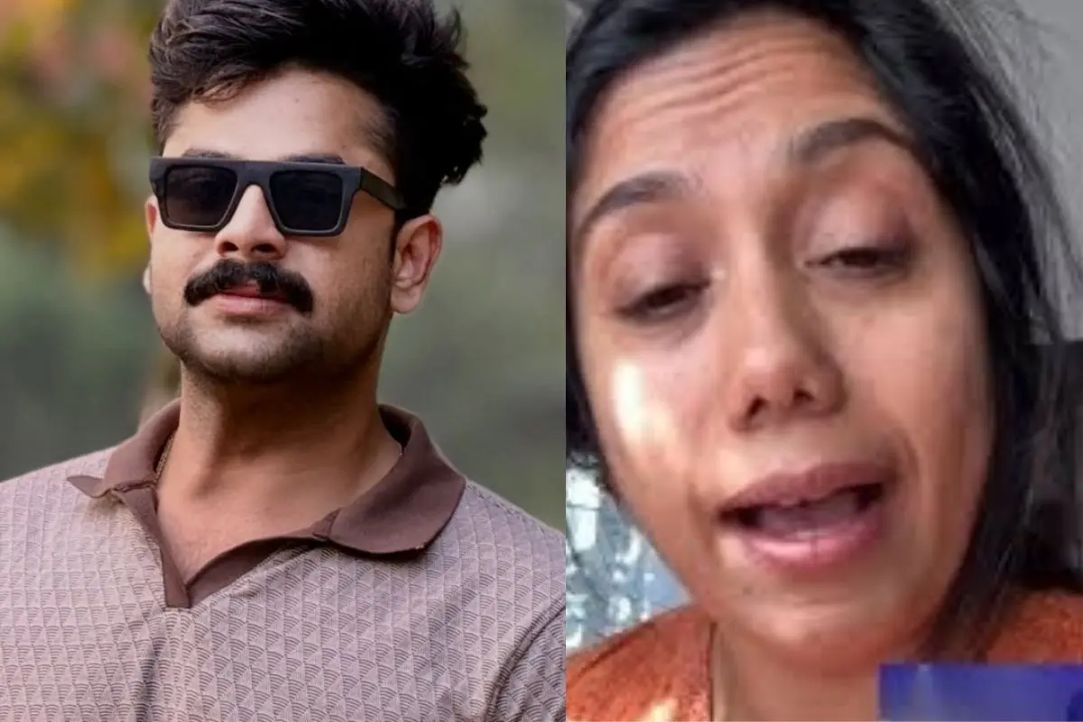 Malayalam TV actor Sidharth Prabhu (Left) was taken into police custody after a road accident in Kottayam, while an inset shows influencer Anna Johnson, who later made public claims recalling a past Kochi DJ party. Photos: Instagram