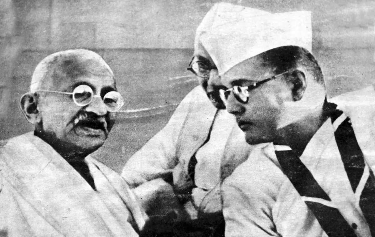Mahatma Gandhi with Nethaji Subhash Chandra Bose | File Photo