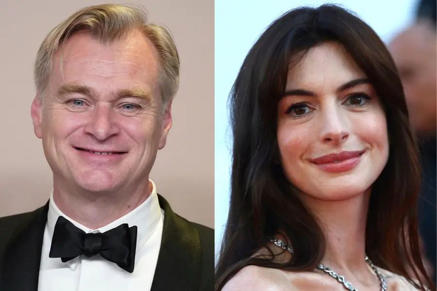 Director Christopher Nolan and actor Anne Hathaway