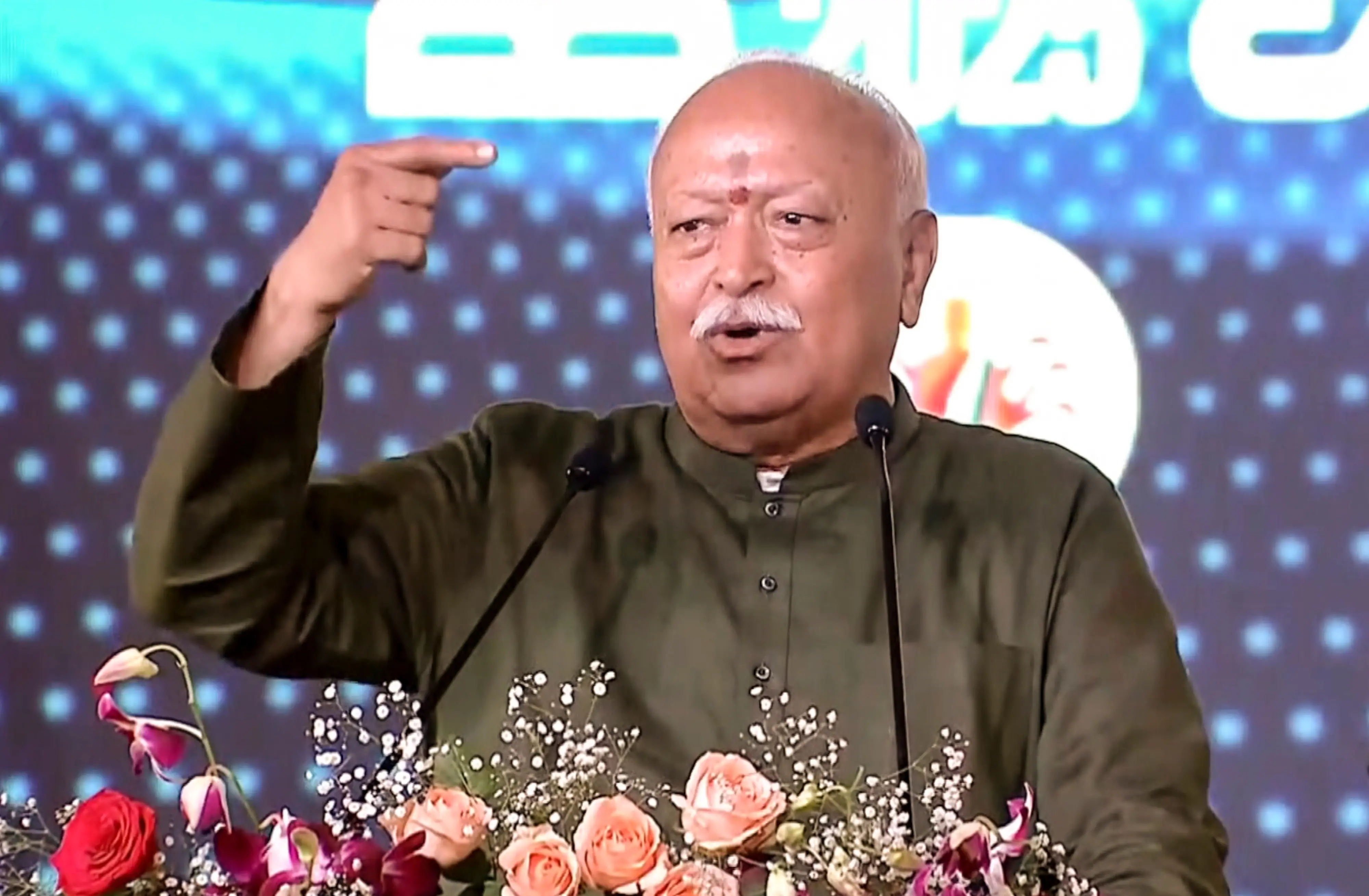 RSS Chief Mohan Bhagwat addresses the 'Bharatiya Vigyan Sammelan', in Tirupati, Andhra Pradesh.| Photo: PTI