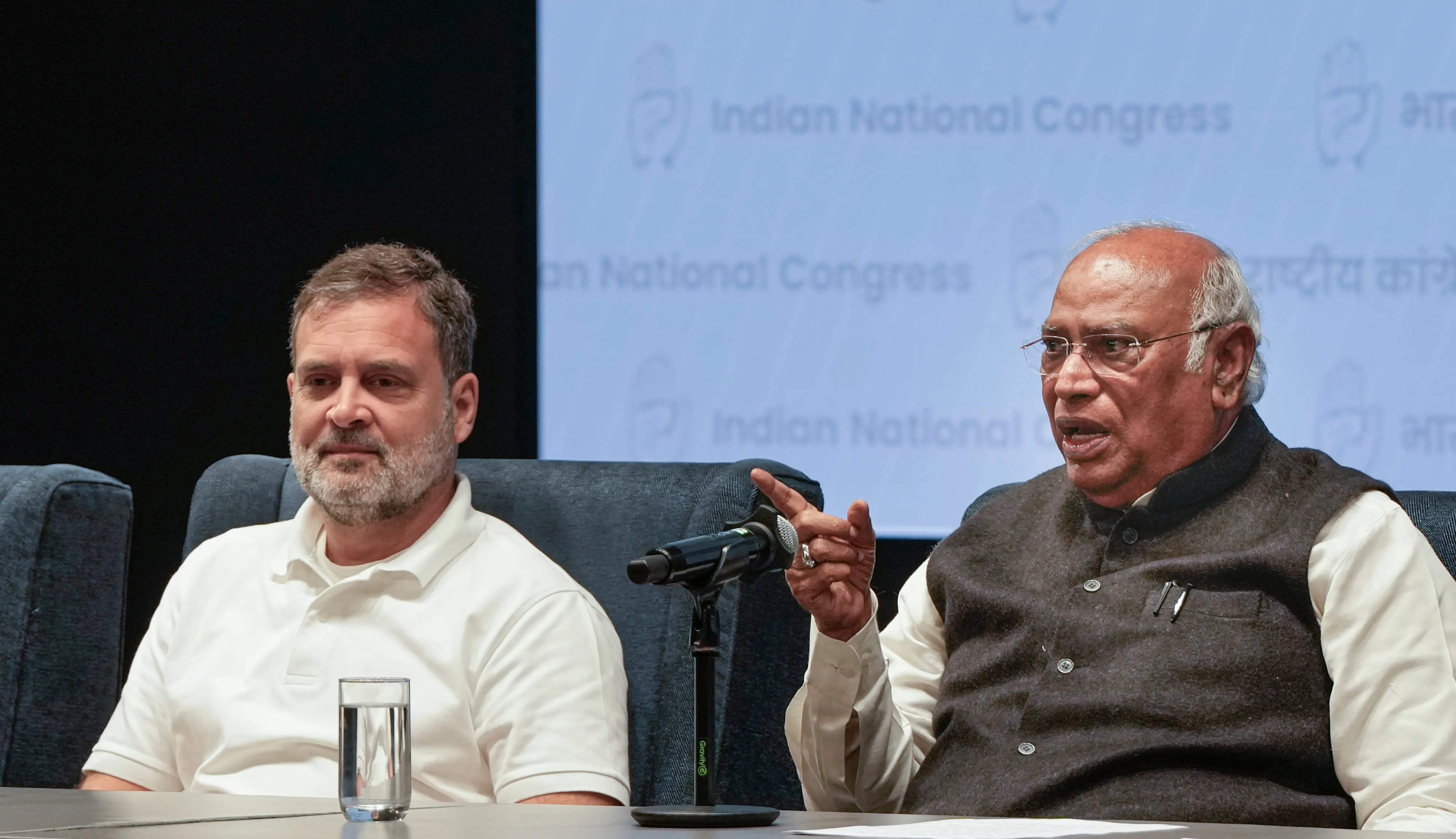 Congress President Mallikarjun Kharge, right, and party leader Rahul Gandhi  | PTI