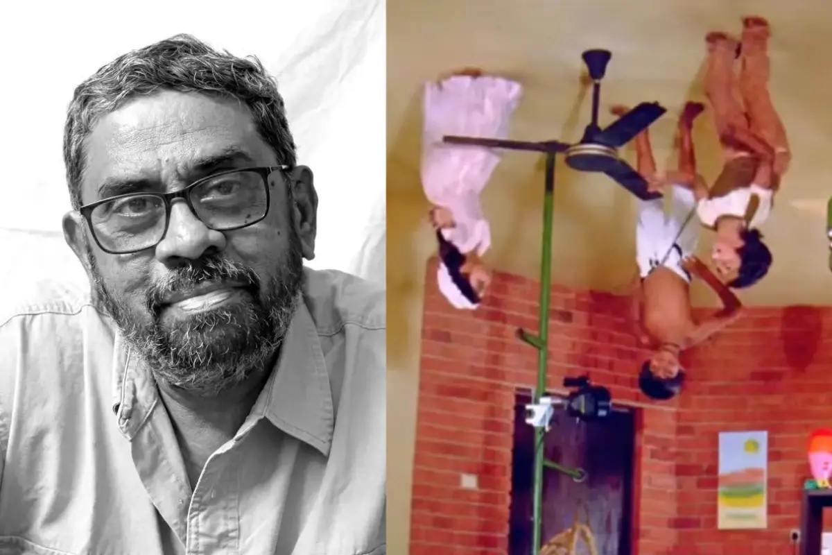 K. Shekhar and a scene from the song 'Alipazham Peruakkum' in the film My Dear Kuttichathan.| Photo: MBI