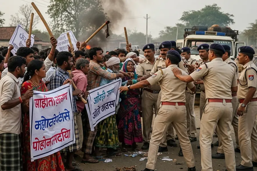 Shocking clash in Chhattisgarh: Coal mine protest leaves eight hurt including police and villagers