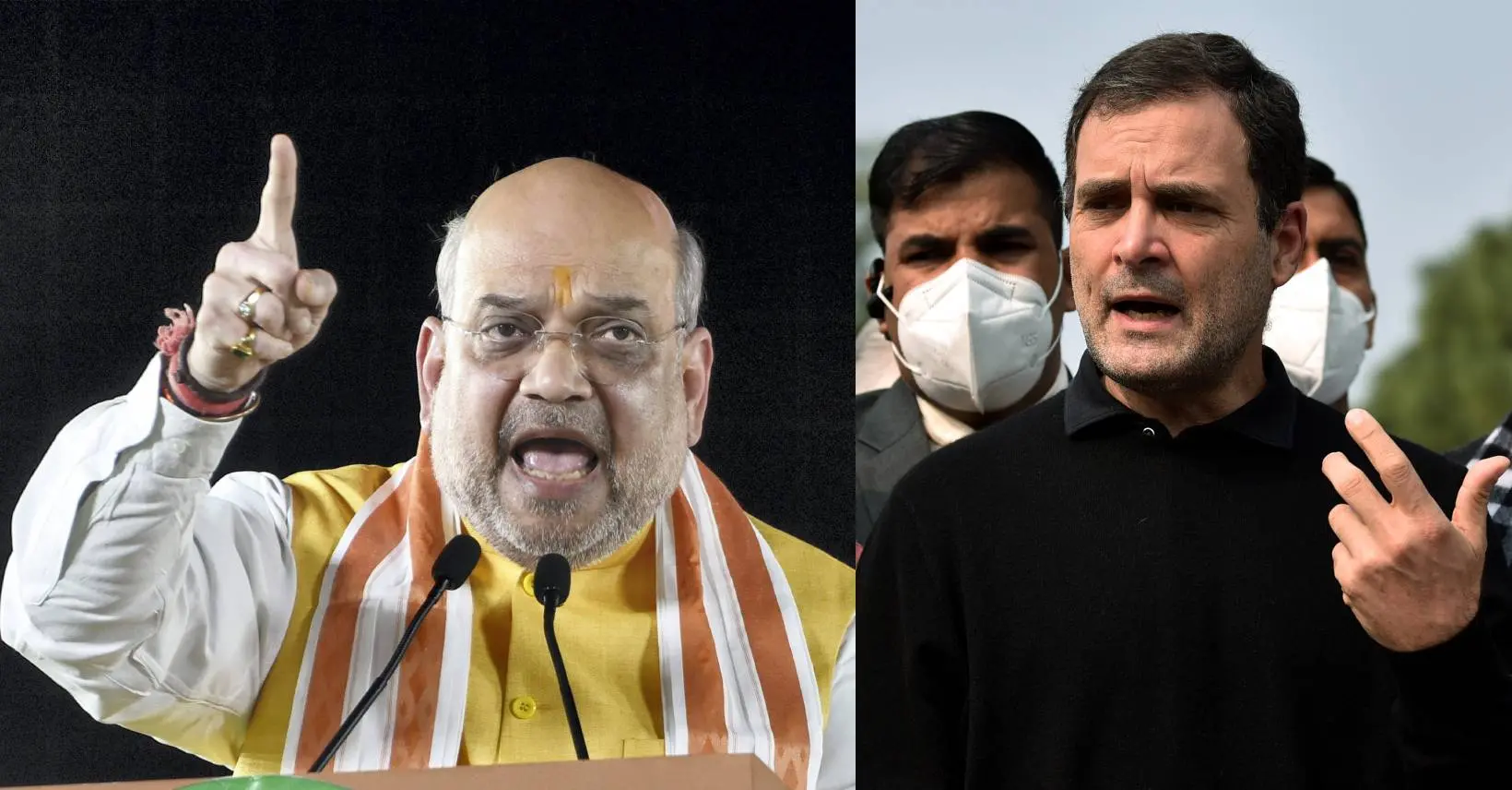 Amit Shah and Rahul Gandhi. Photo: PTI, ANI