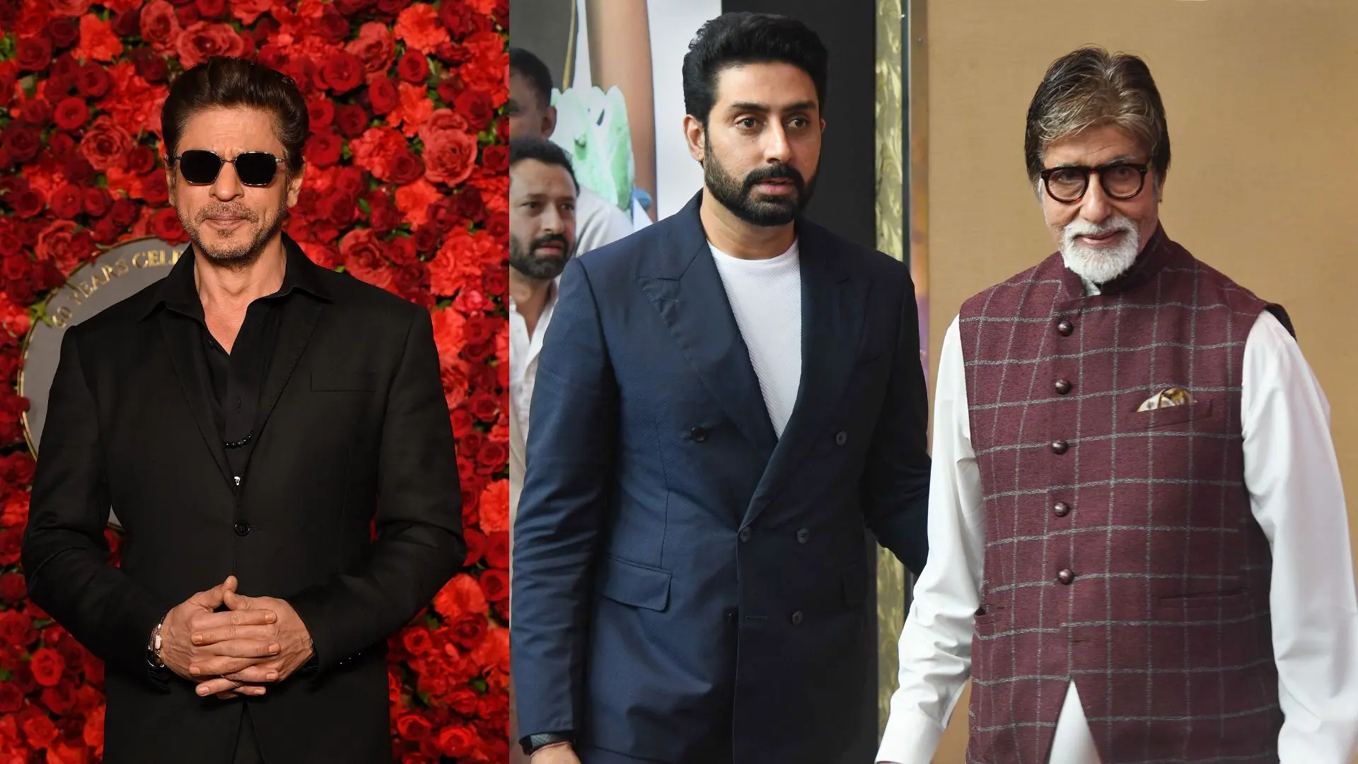 Shah Rukh Khan, Abhishek Bachchan, Amitabh Bachchan | Photo: AFP, PTI
