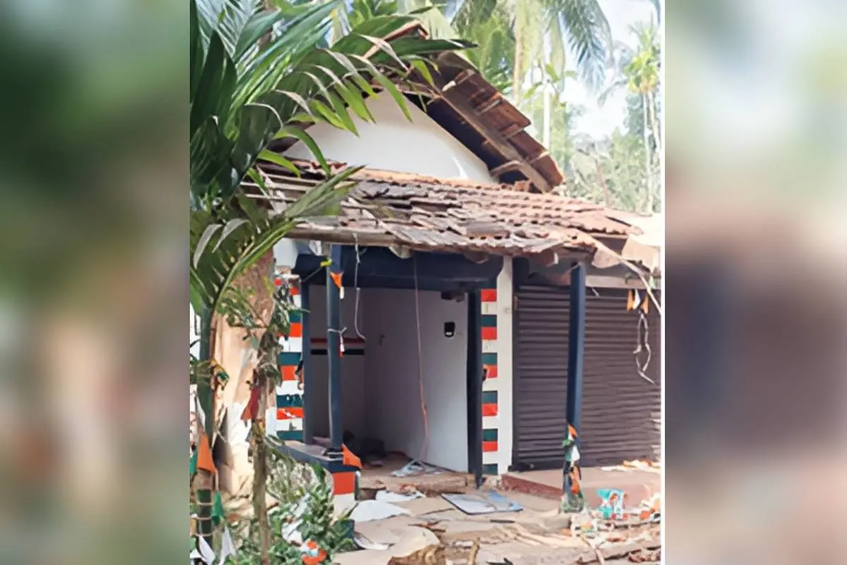 കൊളശ്ശേരി മഠത്തുംഭാഗത്ത് കോൺഗ്രസ് ഓഫീസ് അടിച്ചുതകർത്ത നിലയിൽ