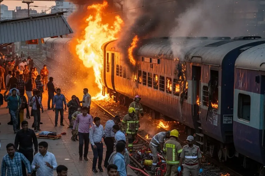 AI image of train accident