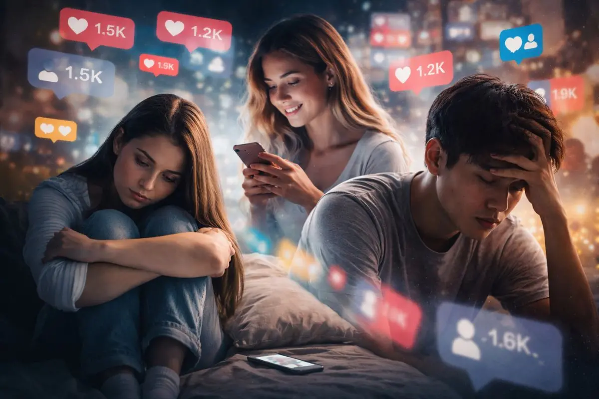 Curated feeds and constant notifications mask quiet loneliness, as young people navigate invisible peer pressure and emotional strain in a hyperconnected digital world.
