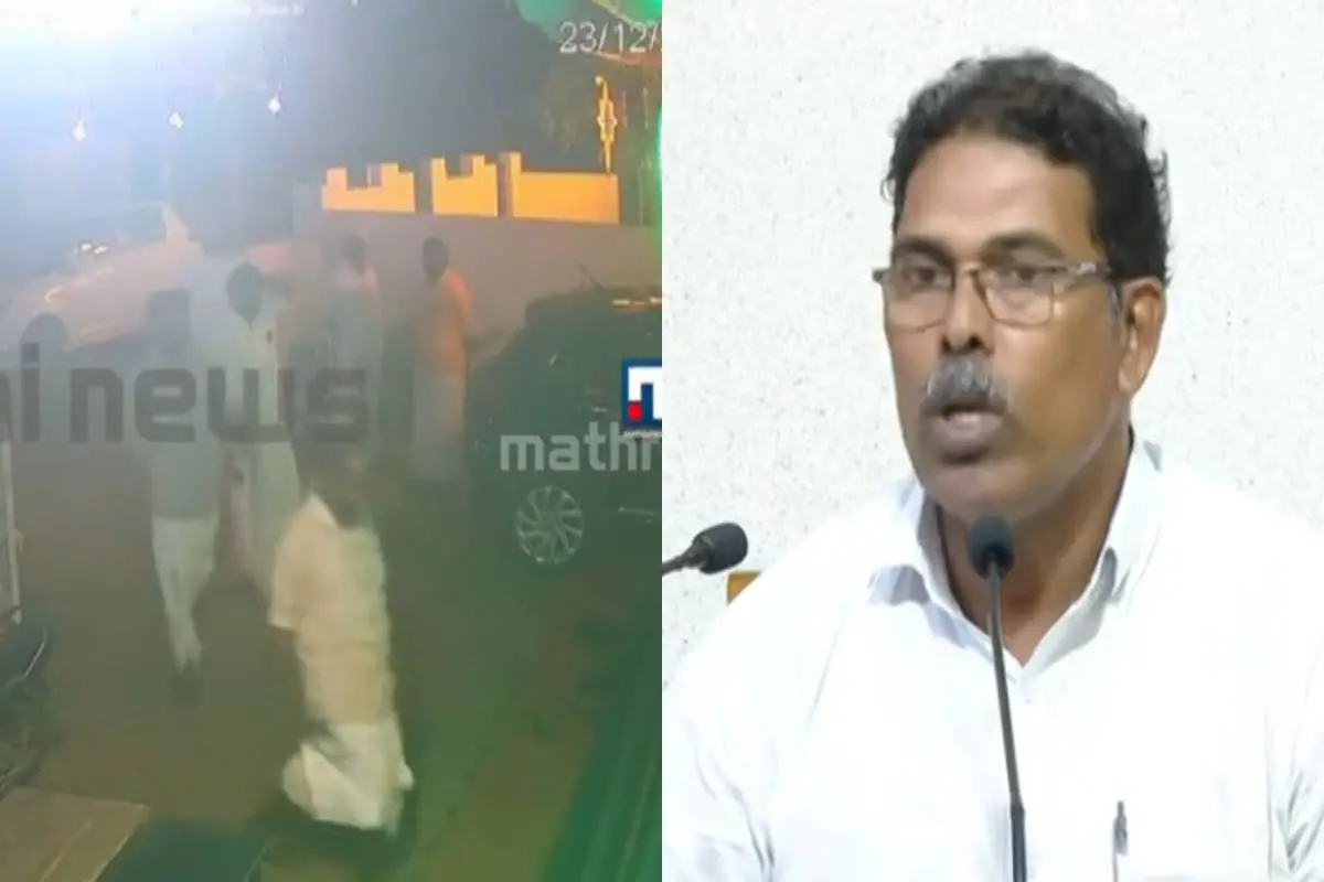 ഔസേപ്പ് പുറത്തുവിട്ട വീഡിയോ(ഇടത്ത്) കെ.ആര്. ഔസേപ്പ് മാധ്യമങ്ങളോട് സംസാരിക്കുന്നു(വലത്ത്)