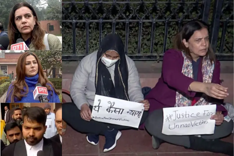 Unnao Victim Protests at India Gate Against Sengar’s Sentence Suspension