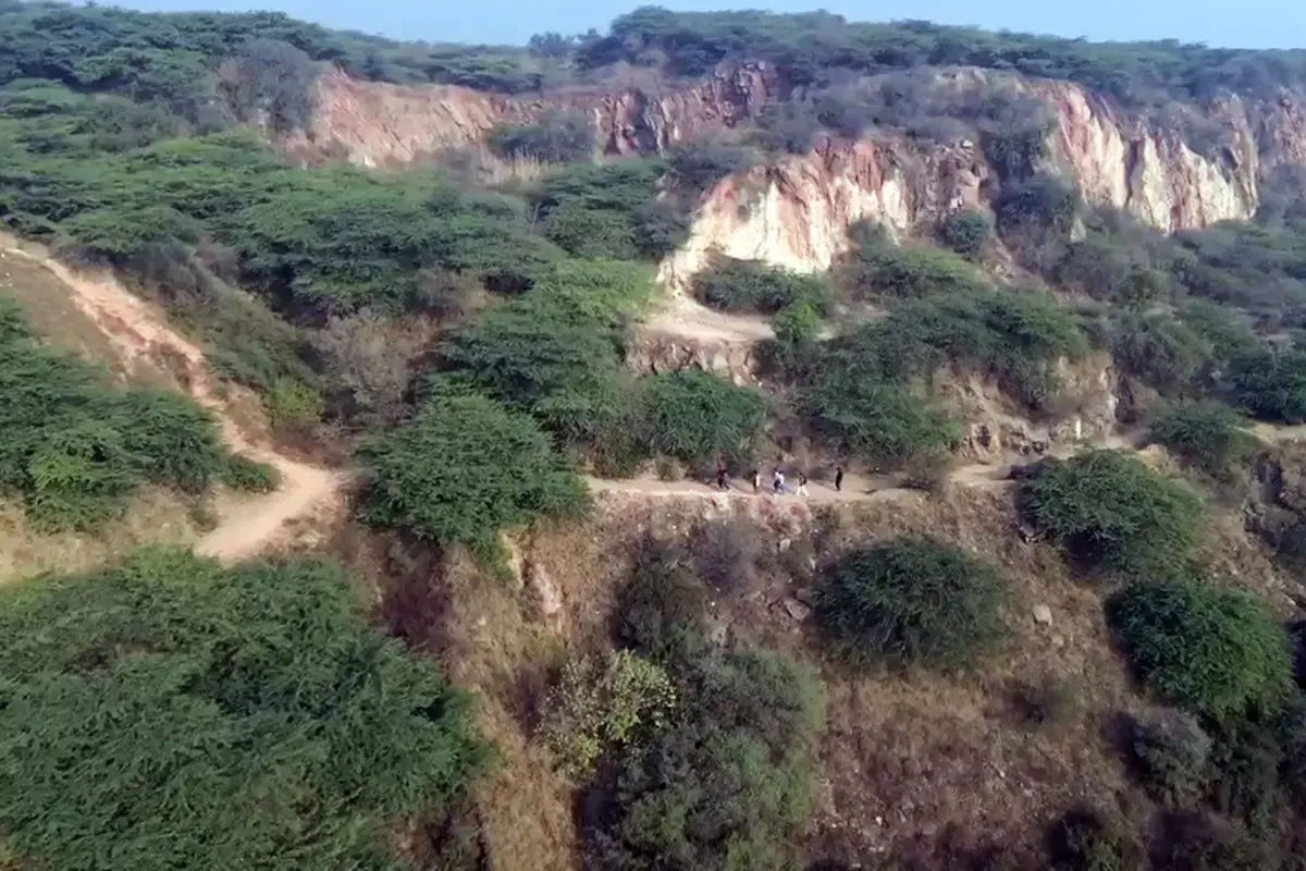 An aerial view of Aravalli Range in Haryana (ANI Video Grab)