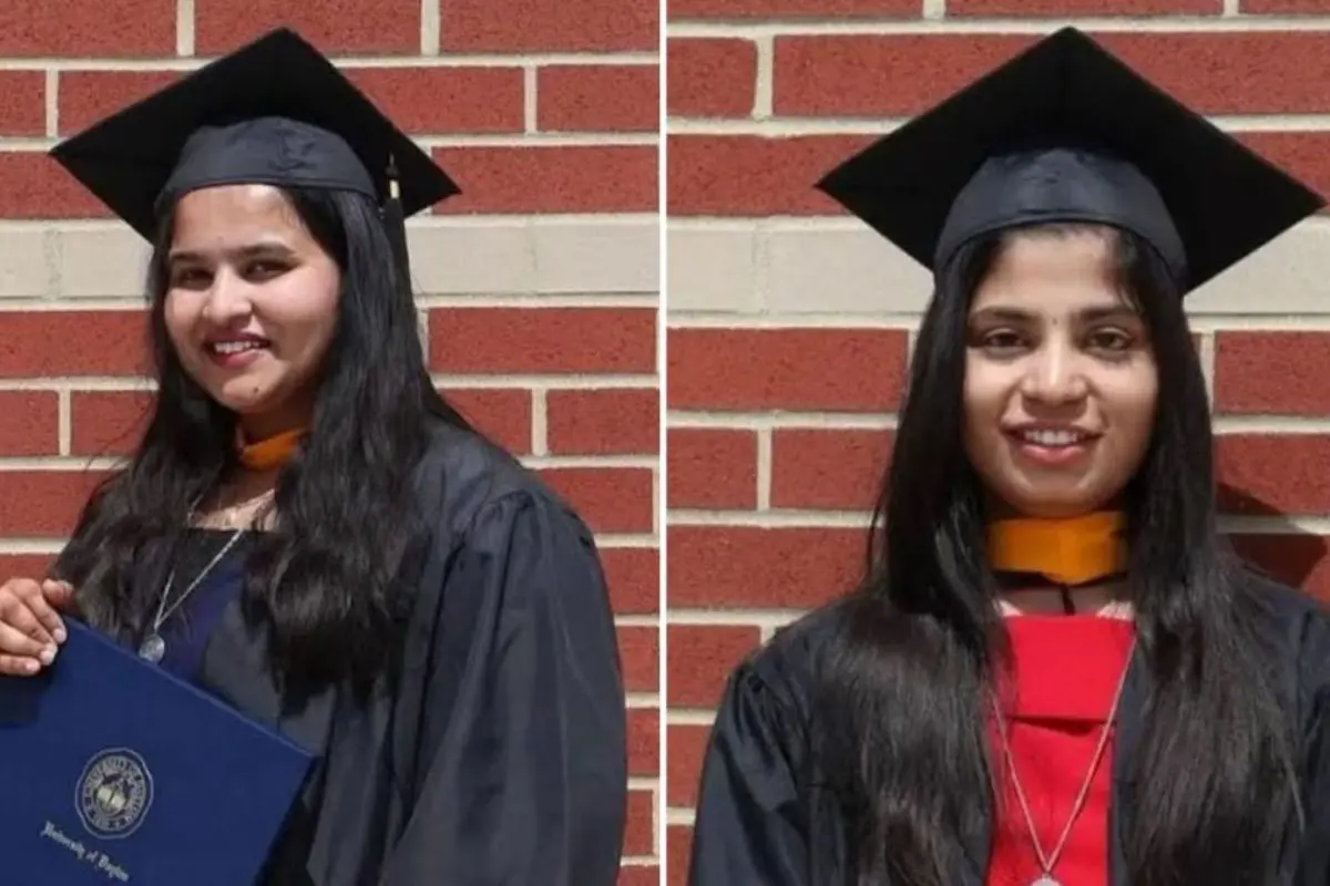 Pulakhandam Meghana Rani (Right) and Kadiyala Bhavana, the two Telangana students who lost their lives in a fatal road accident on Alabama Hills Road in California while travelling with friends. Photos: X