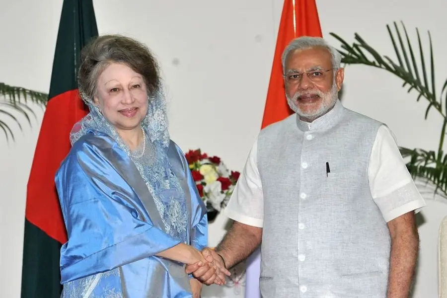File photo: Bangladesh's former Prime Minister Khaleda Zia with India's PM Narendra Modi