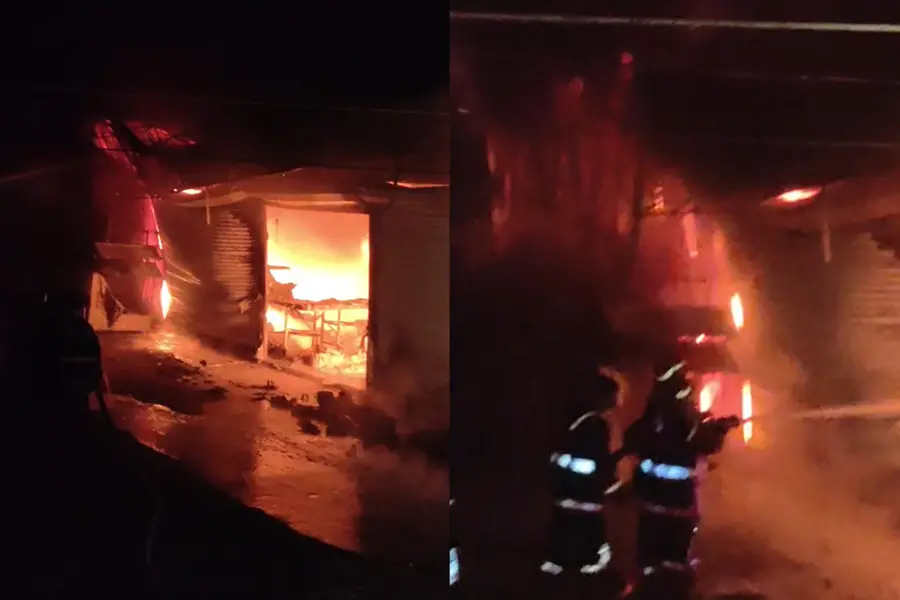 Fire breaks out at a paint showroom in Kollam causing heavy damage