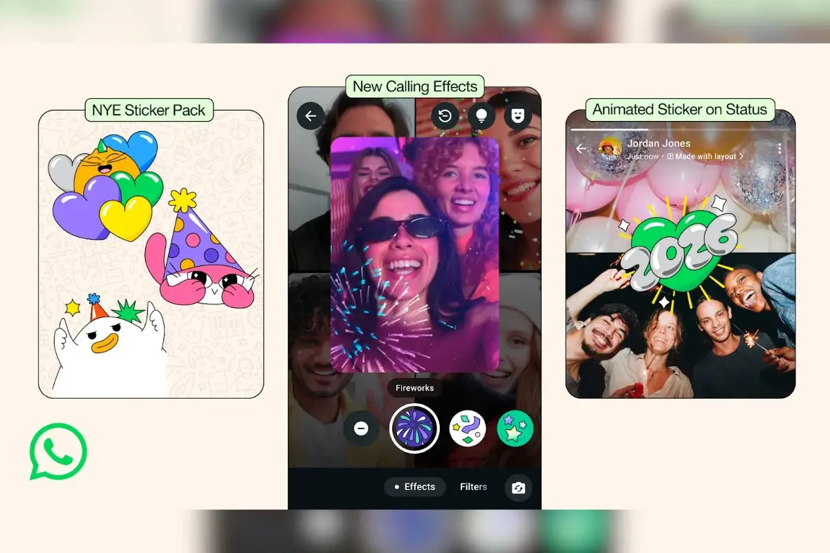 WhatsApp rolls out new stickers and visual effects for New Year 2026 | Photo: WhatsApp