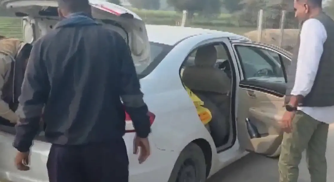 Car seized by the officials in Rajasthan