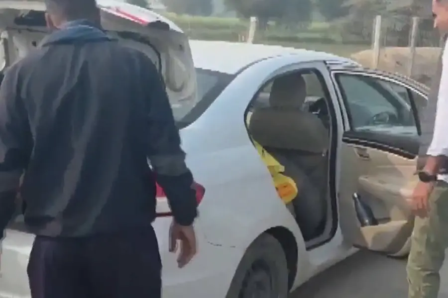 Car seized by the officials in Rajasthan
