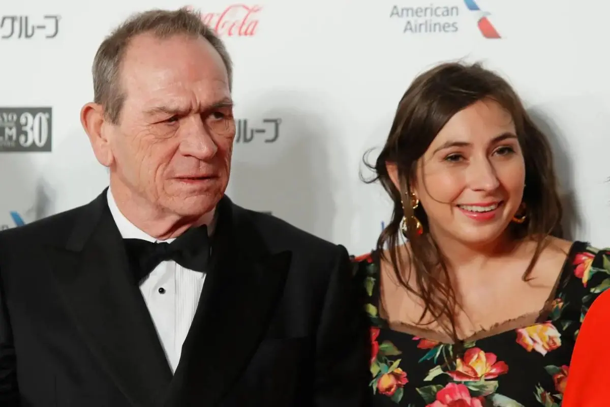 Tommy Lee Jones with his daughter Victoria Jones during a public appearance in earlier years. Victoria, 34, was found unresponsive at a San Francisco hotel on New Year's Day; the cause of her death is yet to be determined.