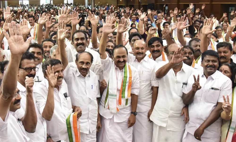 Congress celebrates Kerala local body polls victory | PTI
