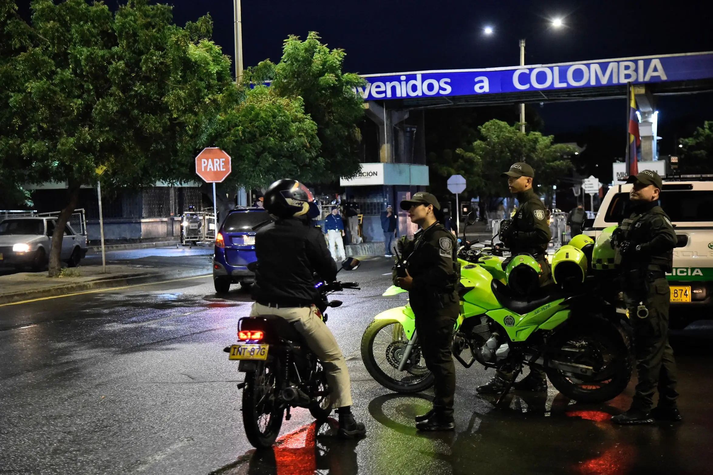 Colombian Police officers stand guard in Cucuta, at a border crossing with neighbouring Venezuela | AFP