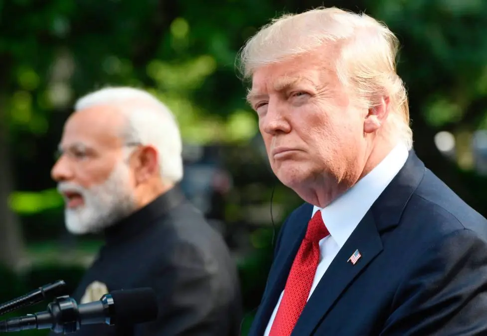 ട്രംപിനൊപ്പം പ്രധാനമന്ത്രി നരേന്ദ്ര മോദി | Photo: AFP