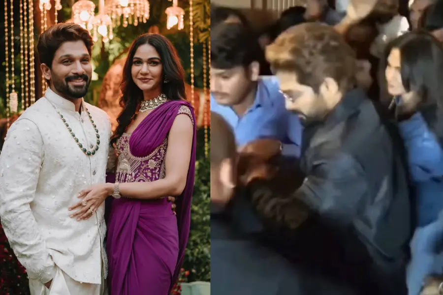 അല്ലു അർജുനേയും ഭാര്യയേയും ആരാധകർ വളഞ്ഞു; പിരിഞ്ഞുപോകാൻ അഭ്യർത്ഥിച്ച് താരം