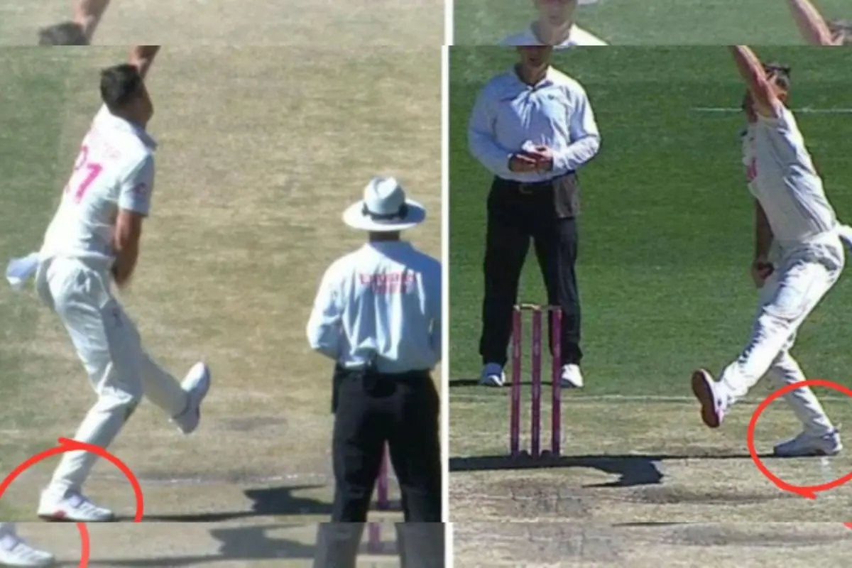 The 'no-ball' that was overlooked in Harry Brook's dismissal. | Screengrab/X