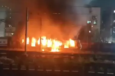 Chaos on Mumbai rails: Muck train erupts in flames, services hit