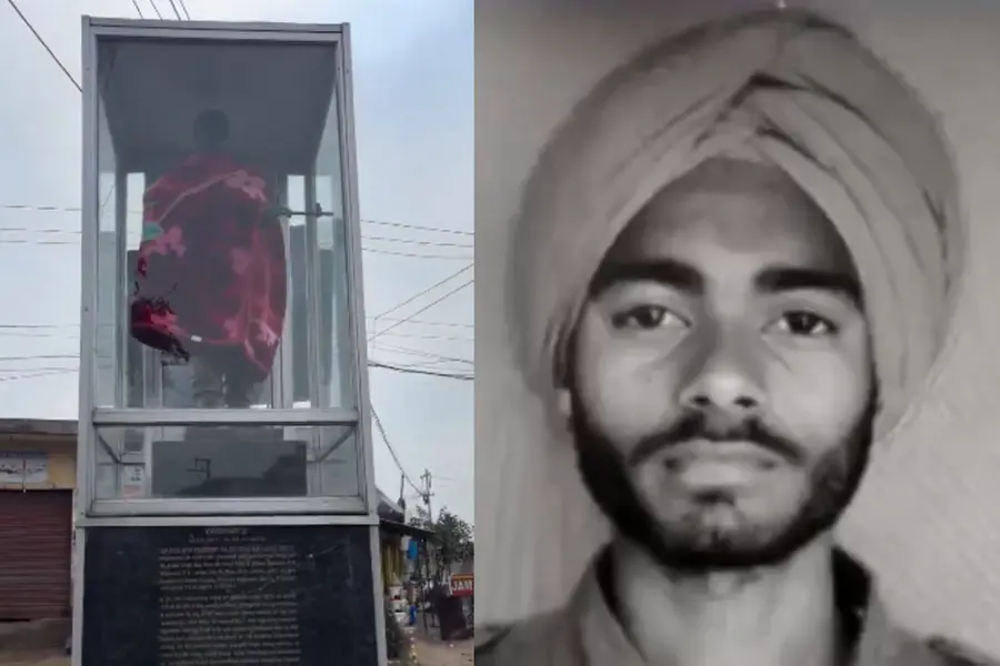 Mother Wraps Blanket On Soldiers Statue In Cold
