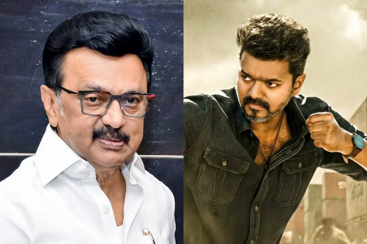 എം.കെ. സ്റ്റാലിൻ, 'ജനനായകനി'ൽ വിജയ് | Photos: ANI, X