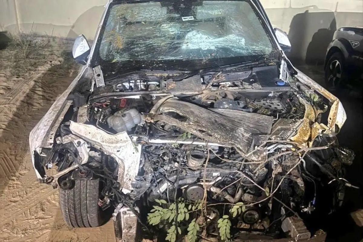 The car involved in the accident | Photo: X