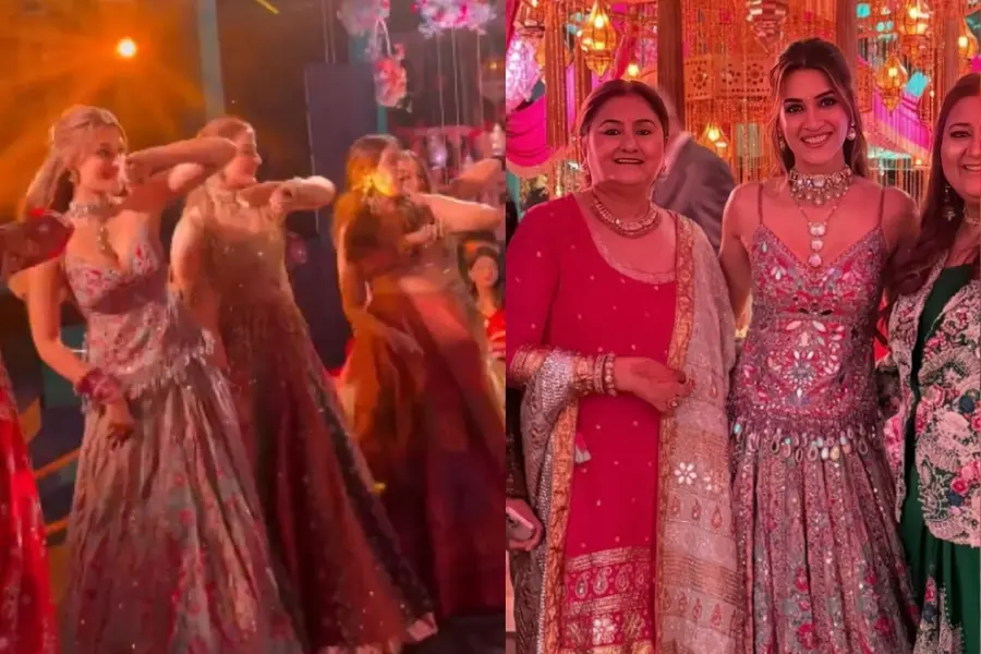Kriti Sanon`s show-stopping sangeet dance in a stunning pink lehenga at her sister Nupur Sanon`s wedding