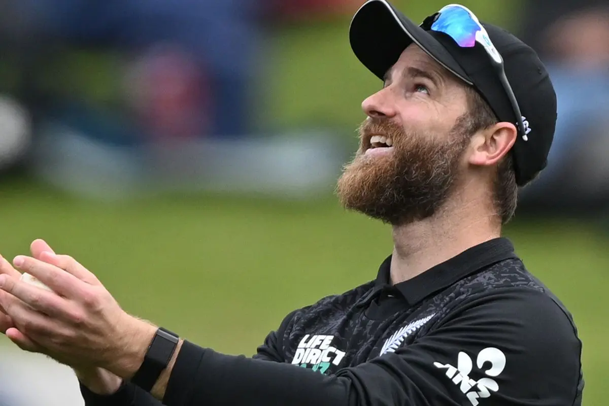 Williamson catches out England's Jamie Smith during their T20 cricket match in Hamilton, New Zealand, Wednesday, Oct. 29, 2025. (AP/PTI)