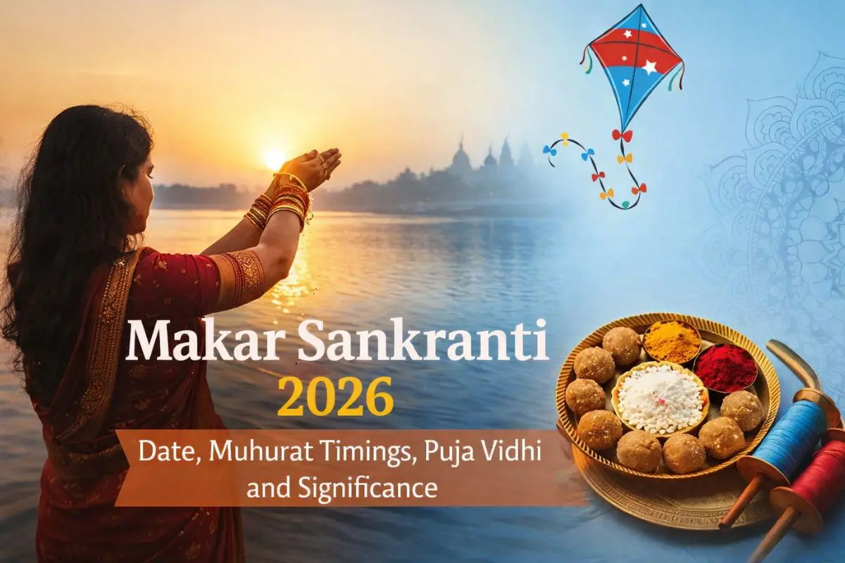 Colorful kites, tilgul sweets and festive offerings come together to reflect the joy and harvest spirit of Makar Sankranti, marking the Sun's transition into Capricorn and the beginning of Uttarayan. Representative image: Canva
