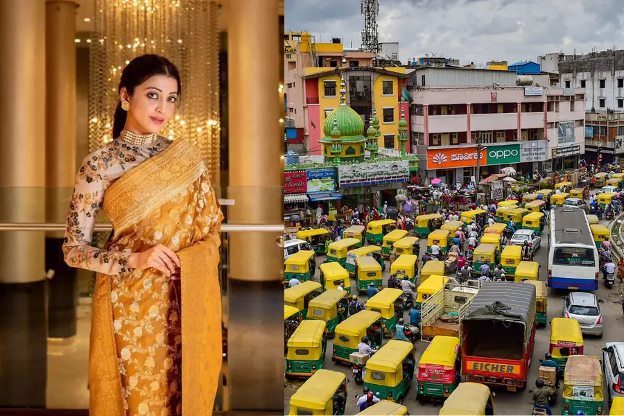 Pranitha Subhash bengaluru traffic