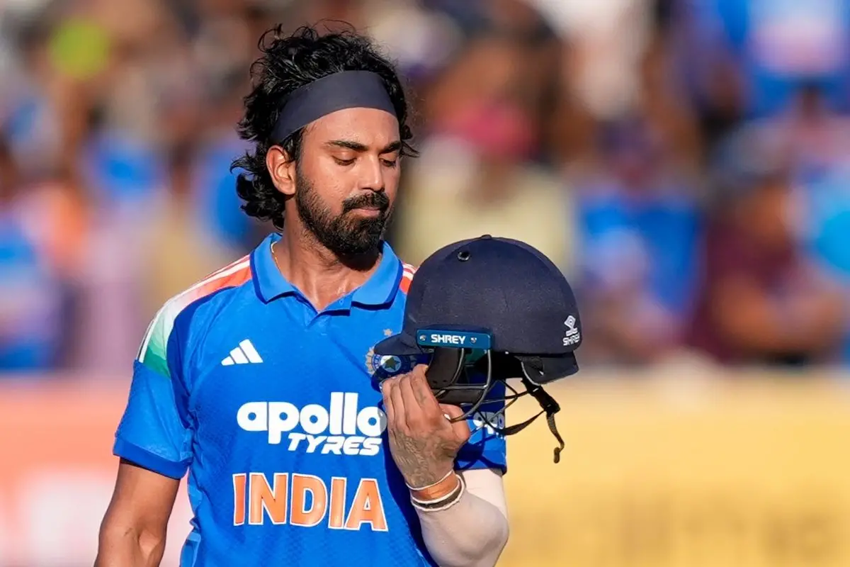 India's KL Rahul celebrates his century during the second ODI cricket match of a series between India and New Zealand, at Niranjan Shah Stadium, in Rajkot, Gujarat. | Photo: PTI