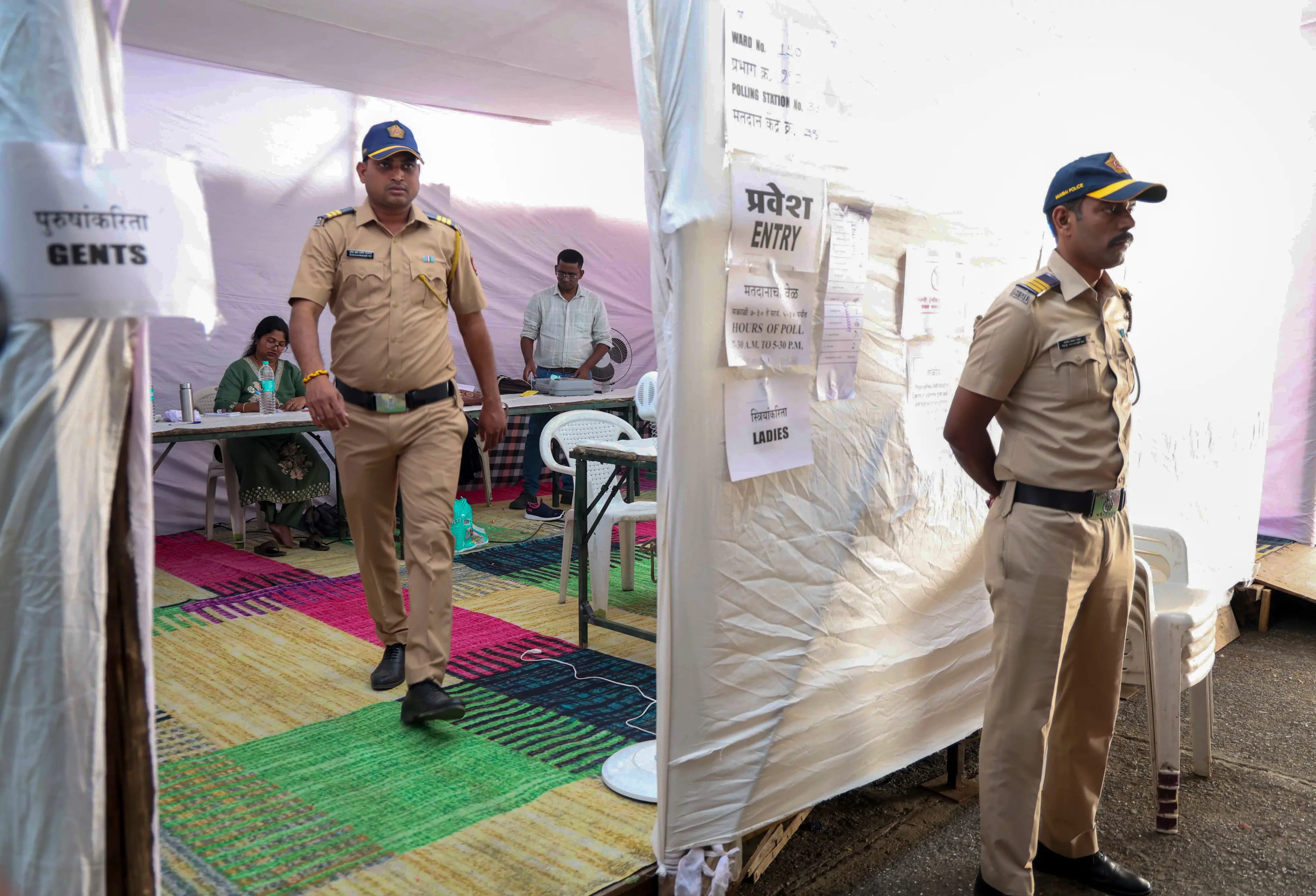 Preparations underway on the eve of voting in the civic polls, in Mumbai | Photo: PTI