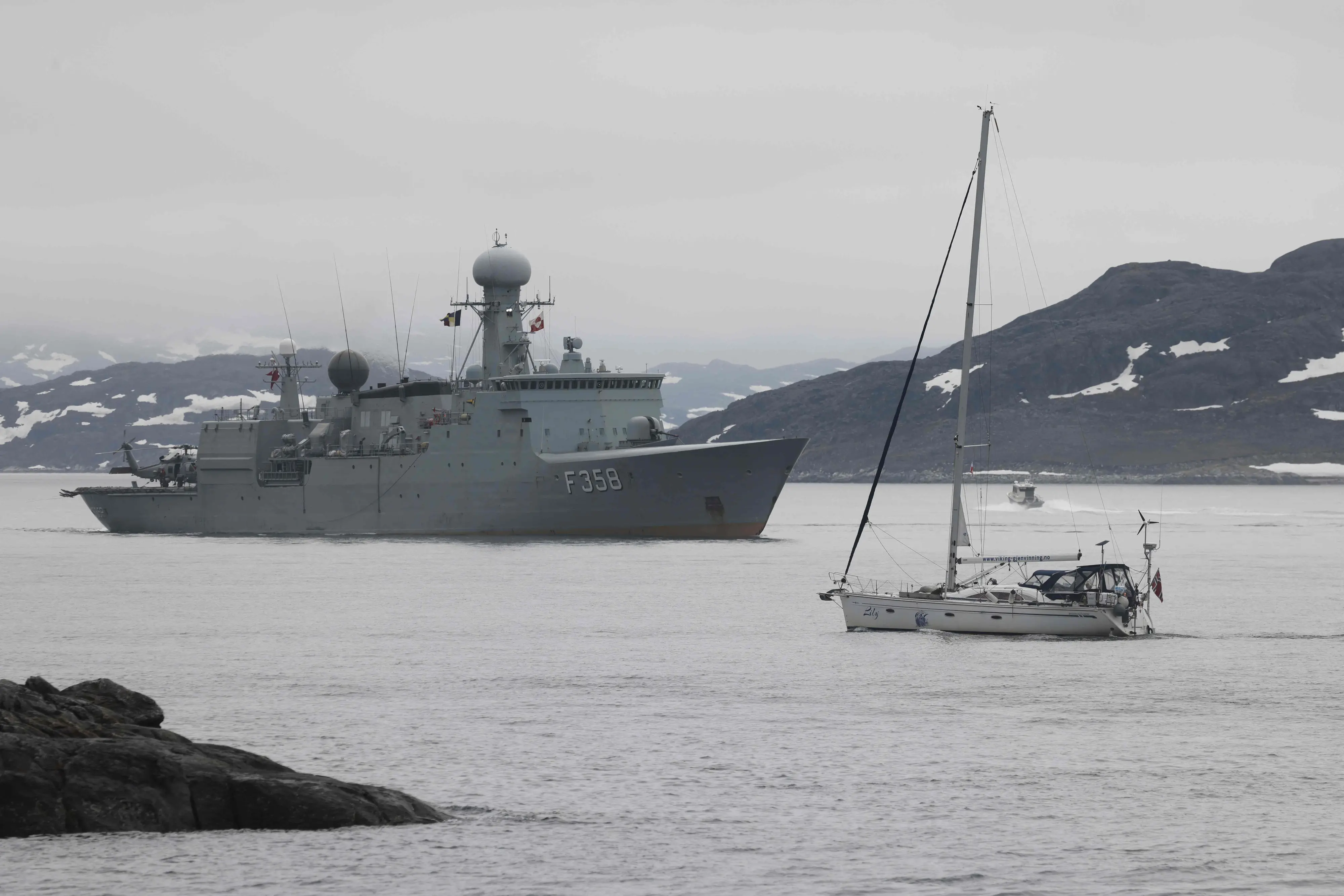 Danish fleet's frigate Triton is pictured in Nuuk, Greenland | AFP