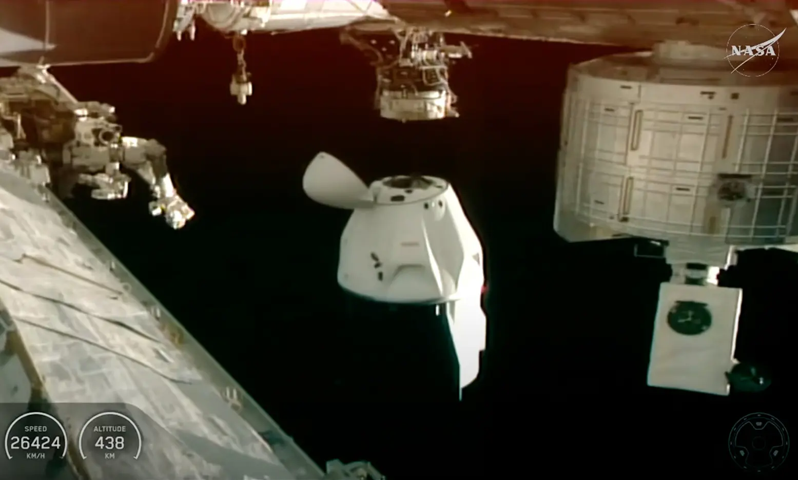 This screengrab from video provided by NASA TV shows the SpaceX Dragon departing from the International Space Station shortly after undocking with four NASA Crew-11 members inside on Wednesday, Jan. 14, 2026.| Photo: NASA via AP